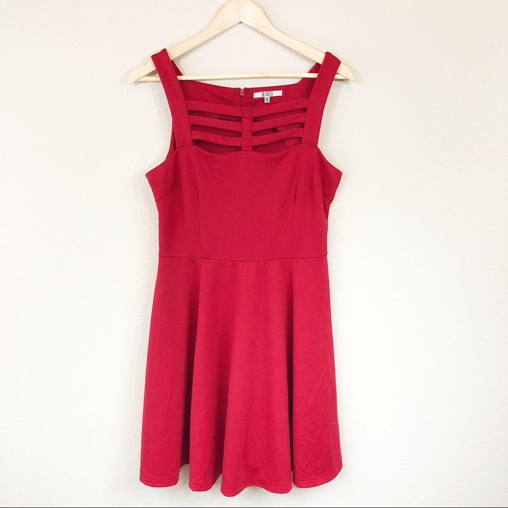 3 for $30! BB Dakota Red Skater Dress A Line Caged
